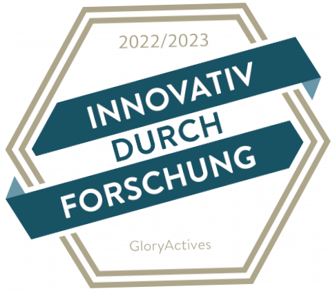 Innovativ durch Forschung-Siegel 2022 Siegel 'Innovativ durch Forschung' des Stifterverbands für die Deutsche Wissenschaft e.V. aus dem Jahr 2022